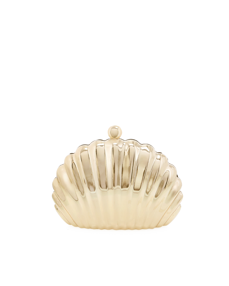SHELL CLUTCH BAG - GOLD METALLIC-Handbags-Billini-O/S-Billini