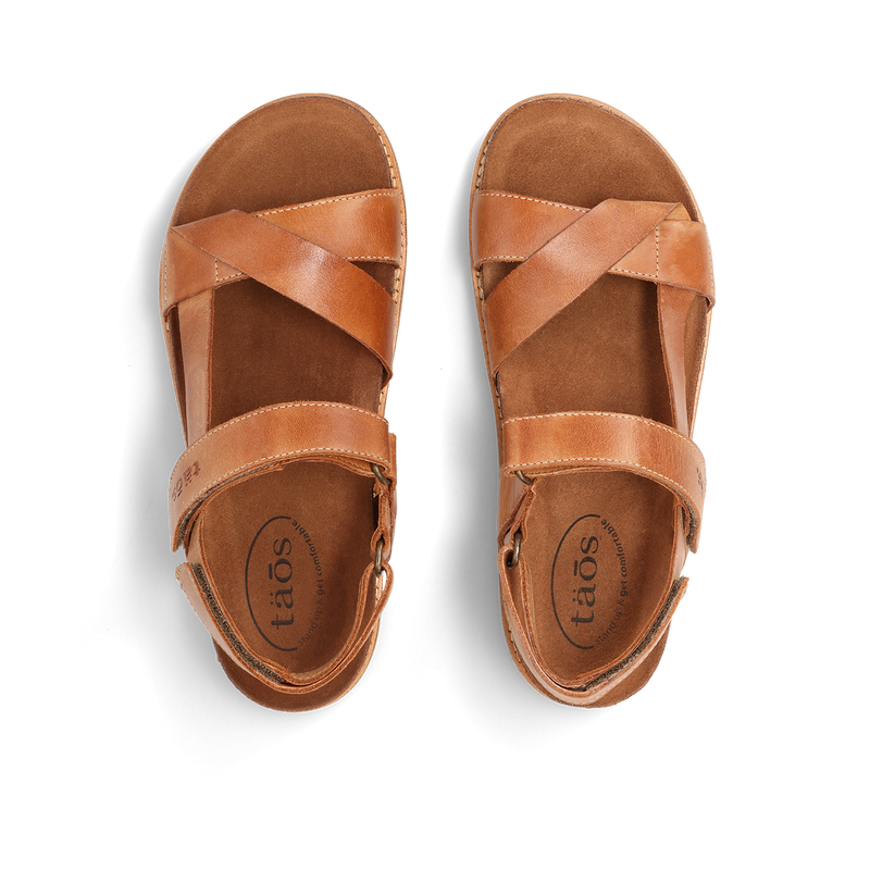 Top down image of Taos Footwear Sideways Caramel Size 37
