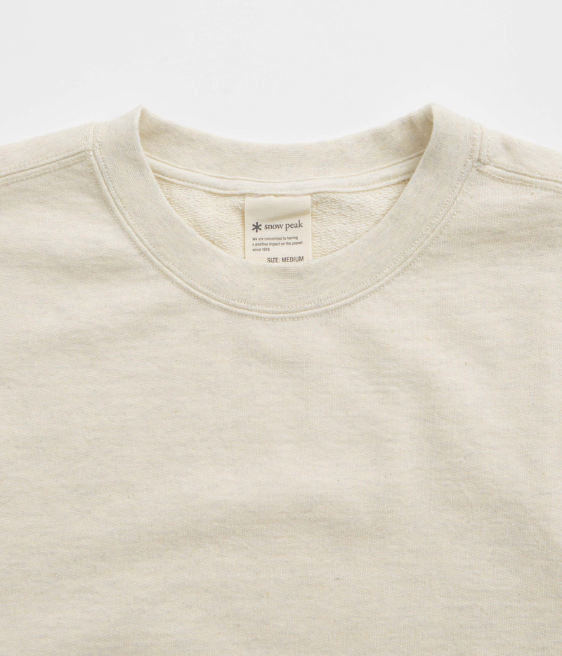 Snow Peak Recycled Cotton Crewneck Sweatshirt in Oatmeal