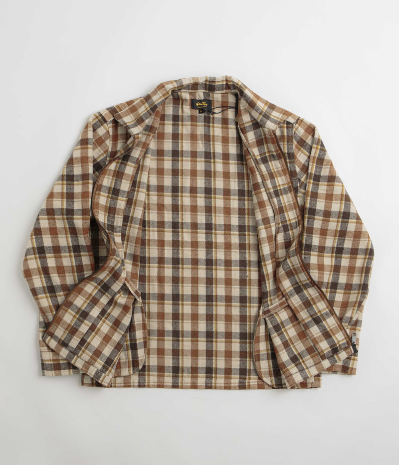 Stan Ray Zip Shirt in Tan Plaid