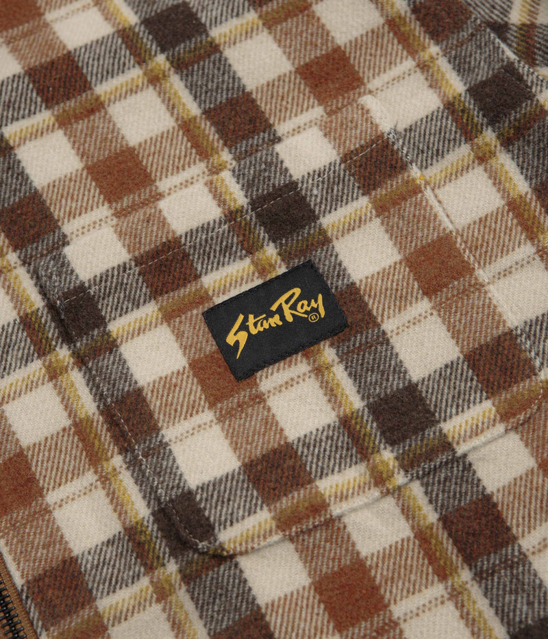 Stan Ray Zip Shirt in Tan Plaid