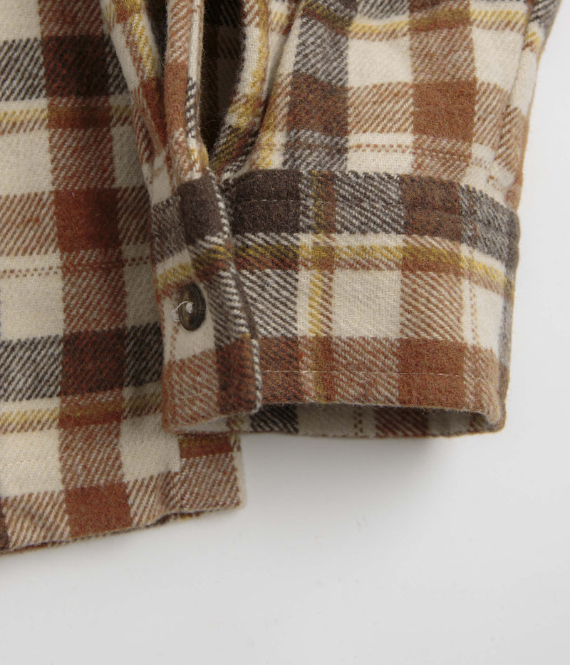Stan Ray Zip Shirt in Tan Plaid