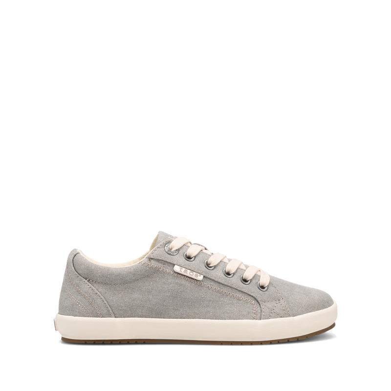 Side angle image of Taos Footwear Star Grey Wash Canvas Size 5