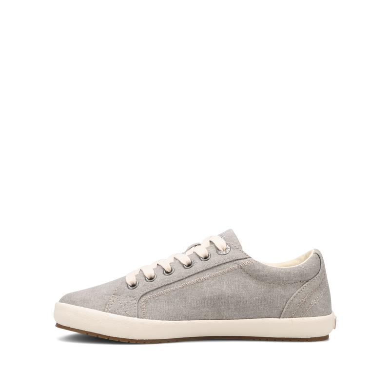 Side angle image of Taos Footwear Star Grey Wash Canvas Size 5