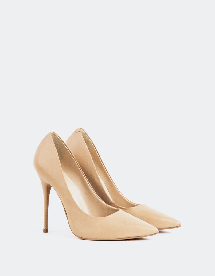 L'INTERVALLE Teeva Women's Shoe High Heel Pumps Nude Leather