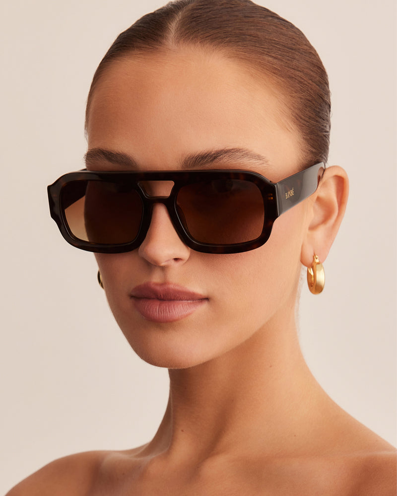 THE SUKI - DARK HAVANA TORT-CHOC FADE-SUNGLASSES-BANBE-Billini