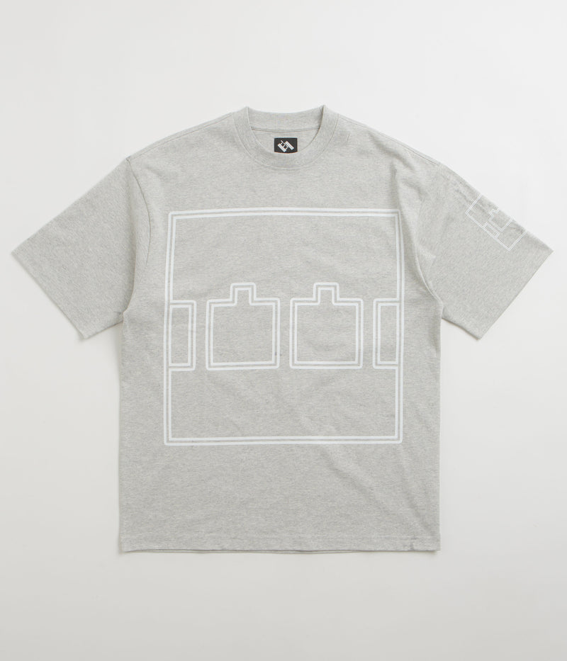 The Trilogy Tapes Logo Outline T-Shirt in Grey Marl