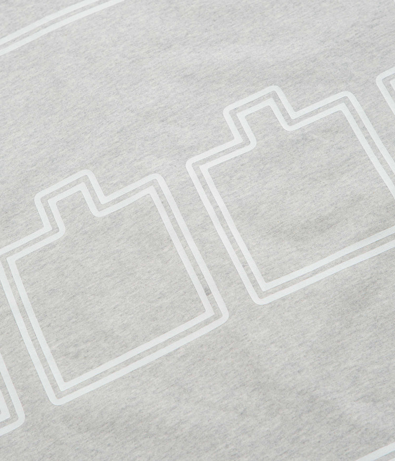 The Trilogy Tapes Logo Outline T-Shirt in Grey Marl