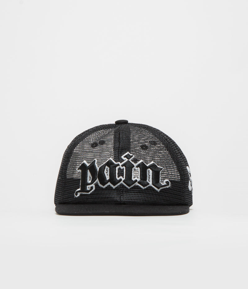 The Trilogy Tapes Pain All-Over Mesh Trucker Cap in Black