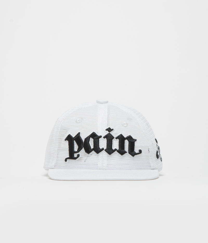 The Trilogy Tapes Pain All-Over Mesh Trucker Cap in White