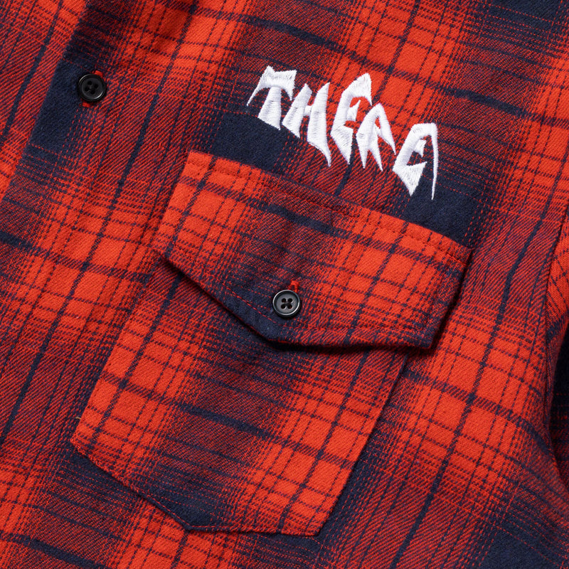 There Sally Long Sleeve Flannel Shirt - Red Plaid