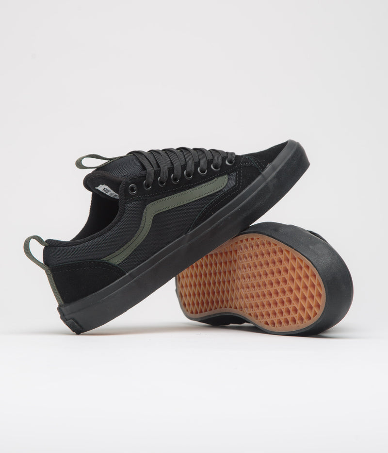 Vans Skate Old Skool 36+ Shoes in (Atiba) Black and Dark Green
