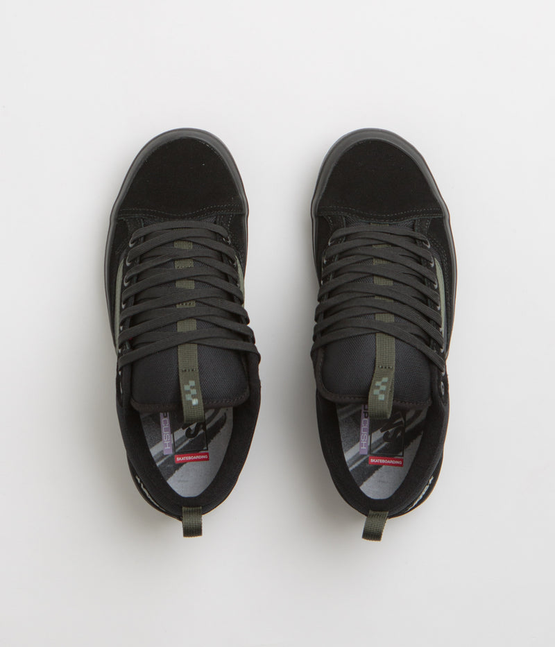 Vans Skate Old Skool 36+ Shoes in (Atiba) Black and Dark Green