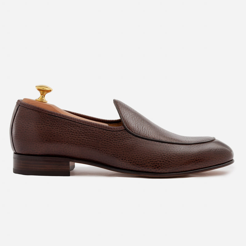 Vincent Belgian Loafers - Pebbled Leather - Men's