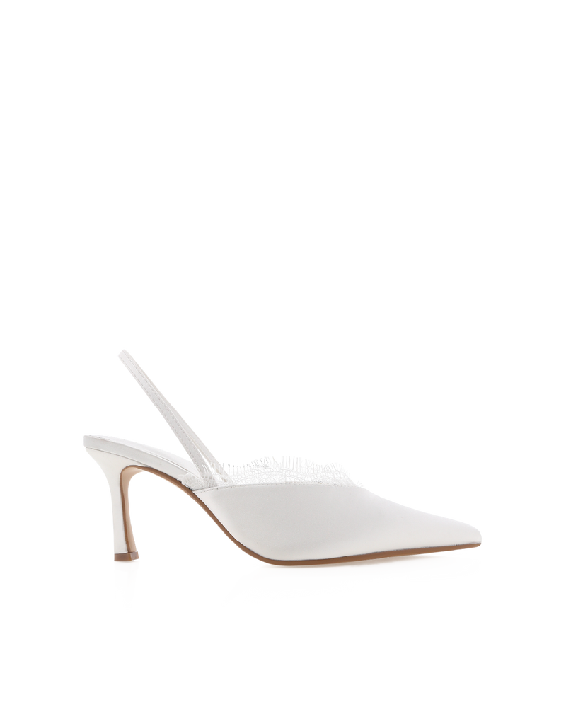 XIANA - WHITE SATIN-PUMPS-Billini-Billini