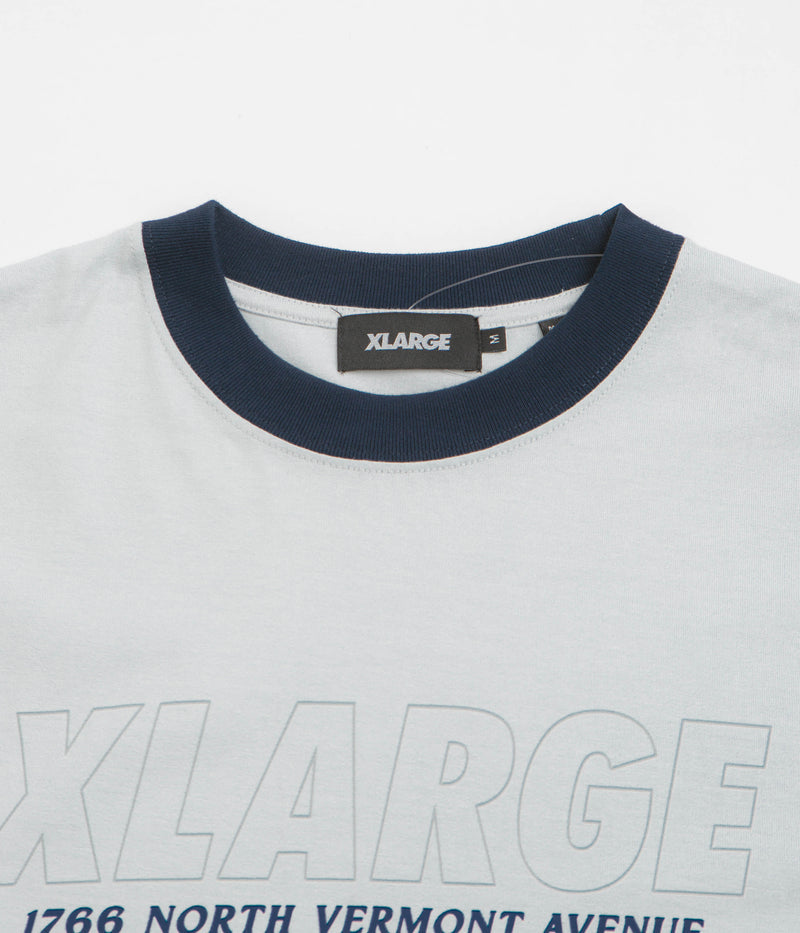 XLarge Store Address Ringer T-Shirt in Grey