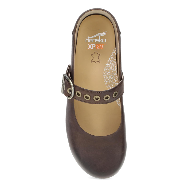 Top image of XP 2.0 Mary Jane Clog Chocolate Leather